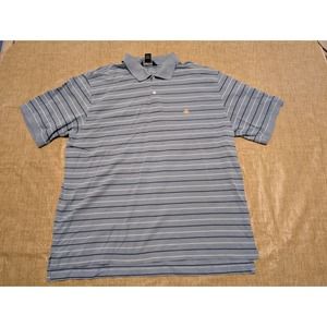 Brooks Brothers Men's Blue Striped Short Sleeve Polo Size XXL Performance Knit